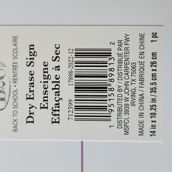 Dry Erase Sign Reversible NWT - Picture 4 of 5